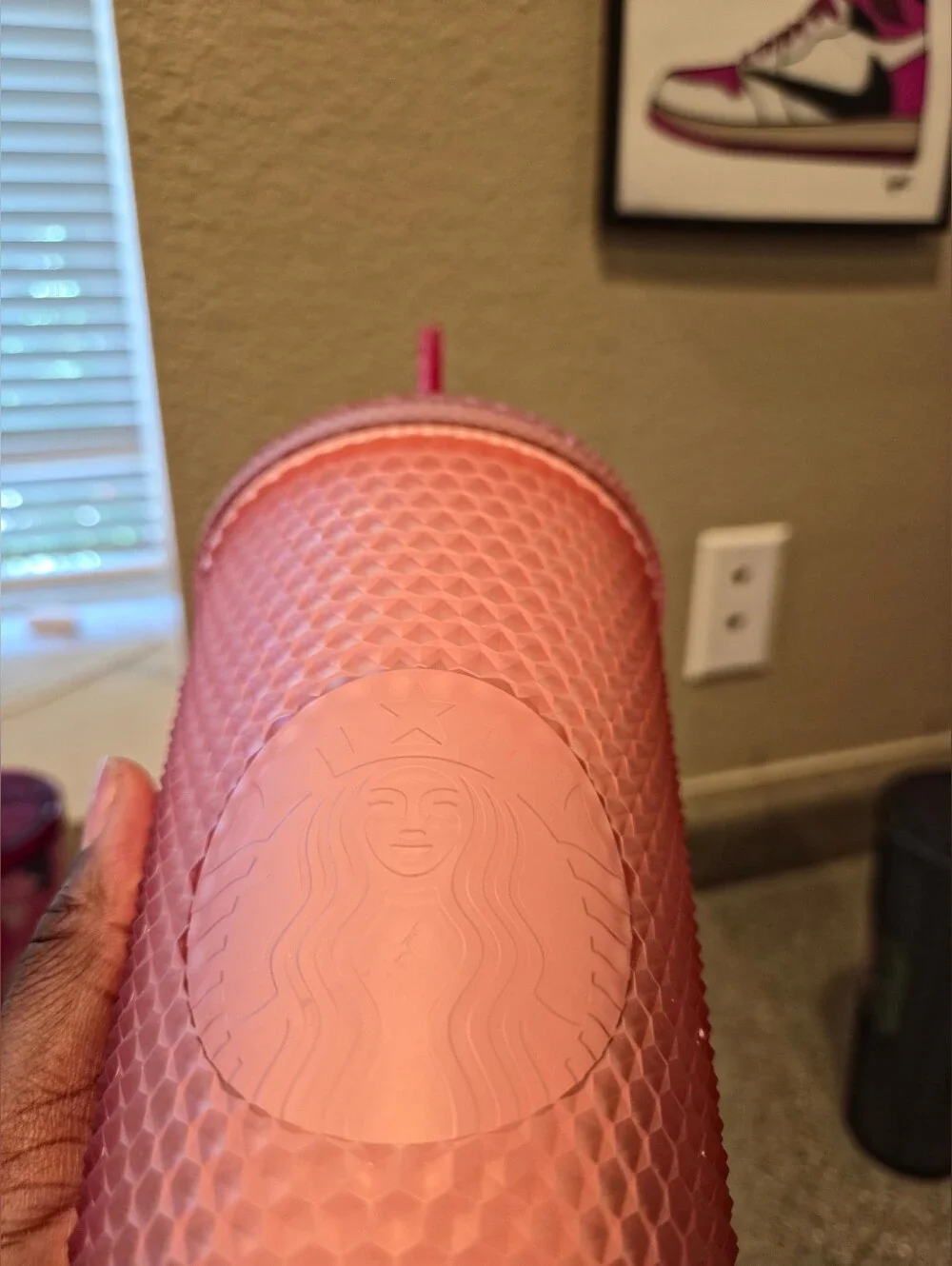 Starbucks Rose Pink Textured Tumbler with Straw